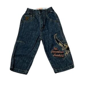 Y2K Akademiks Baby Boy Denim Eagle Patch Embroidered Jeans